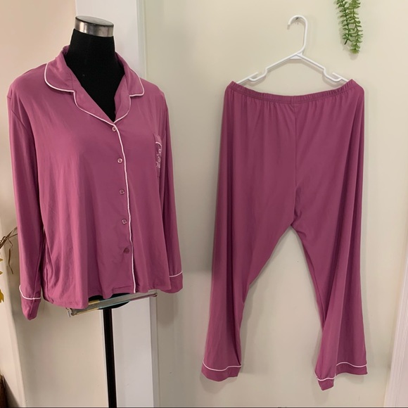 Mentally Exhausted Embroidered Pocket loungewear Sleepwear Set size XL - Picture 14 of 15